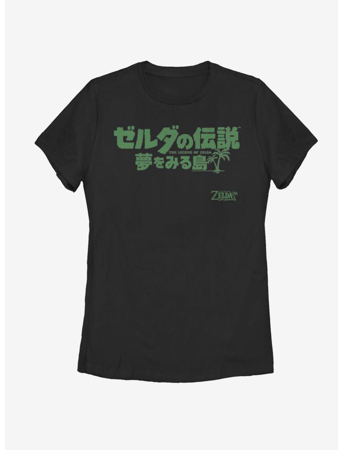 Nintendo The Legend Of Zelda: Link's Awakening Japanese Text Womens T-Shirt, BLACK, hi-res