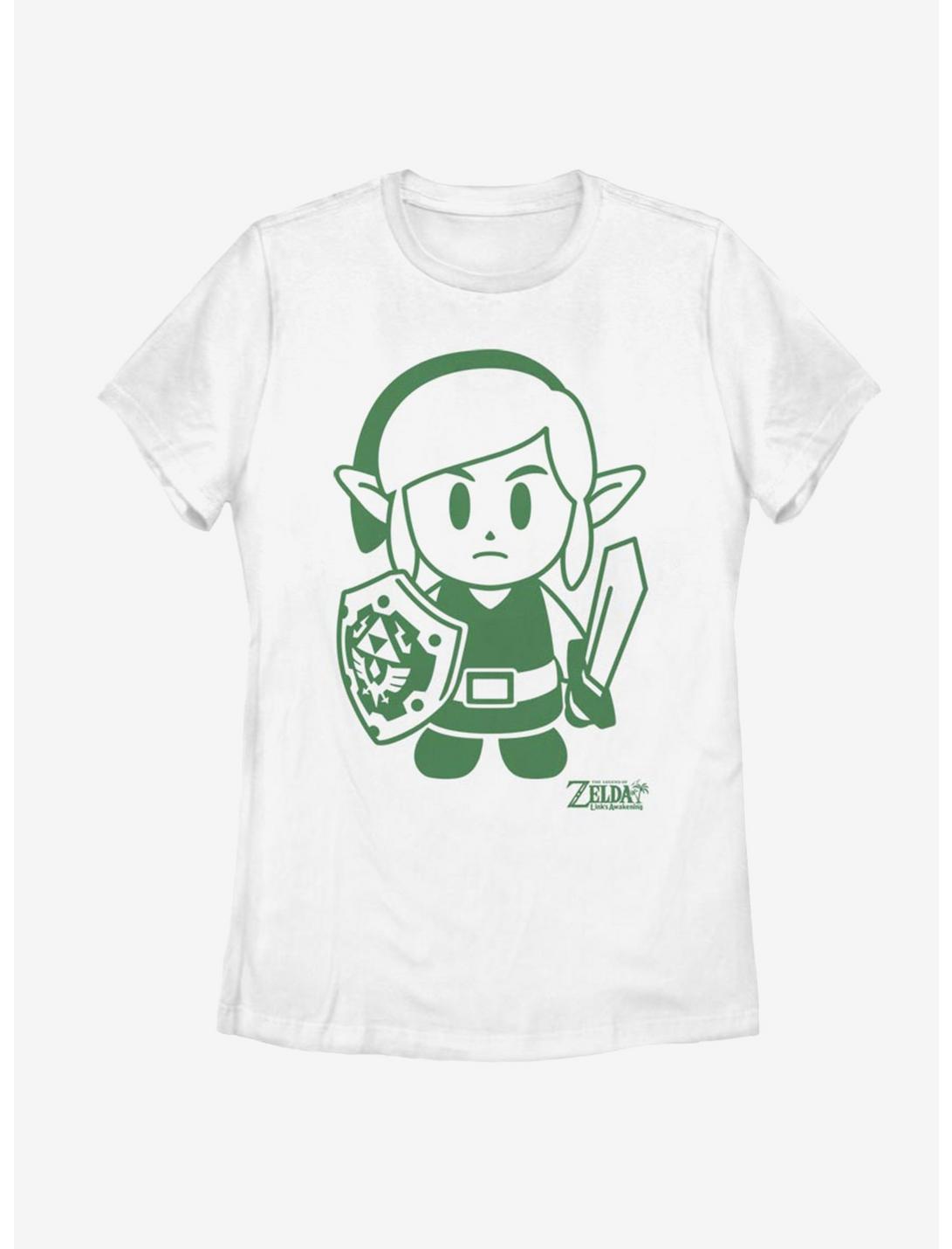 Nintendo The Legend of Zelda: Link's Awakening Link Avatar Outline Womens T-Shirt, WHITE, hi-res