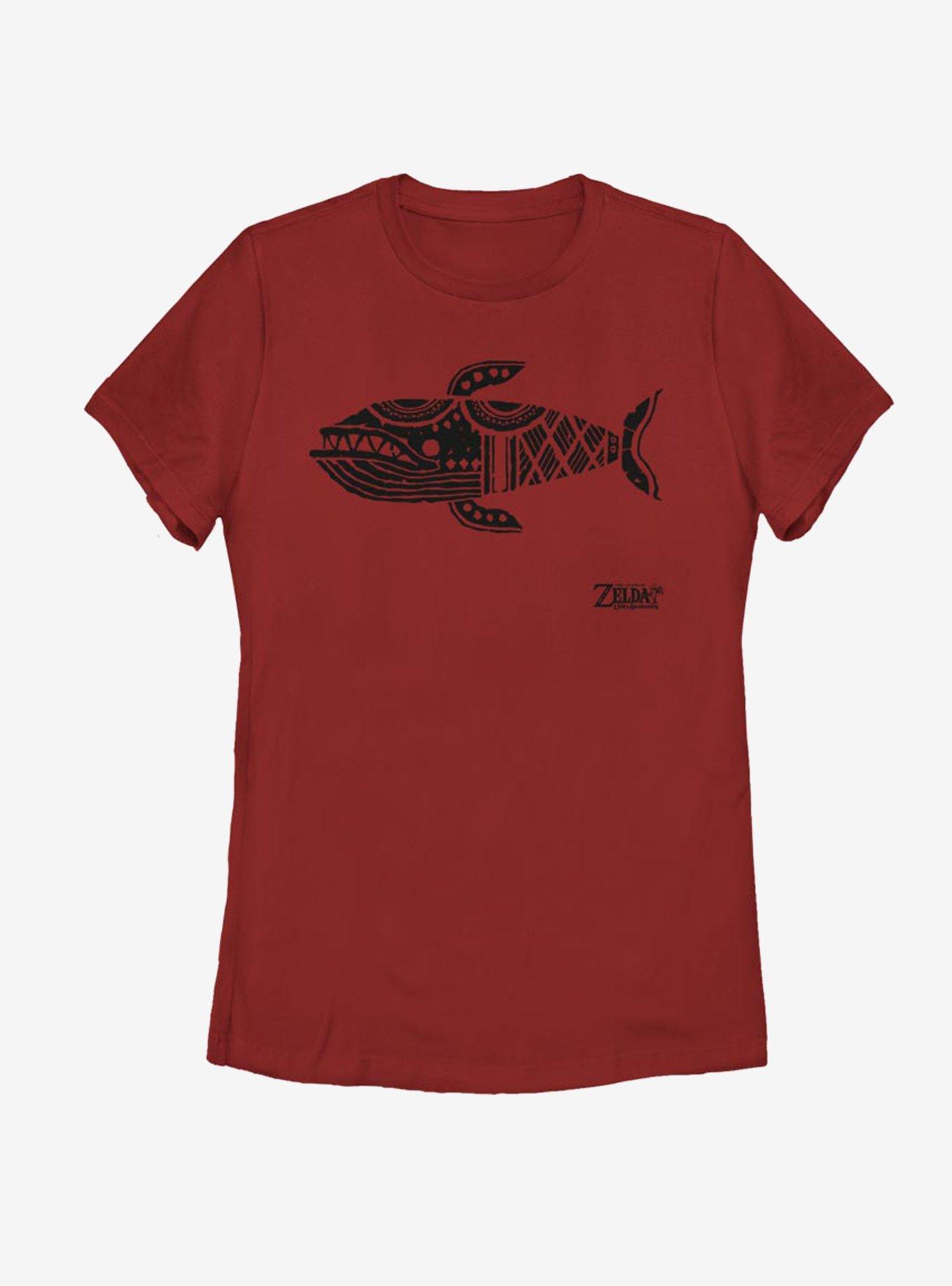Nintendo The Legend of Zelda: Link's Awakening Whale Glyph Womens T-Shirt, RED, hi-res