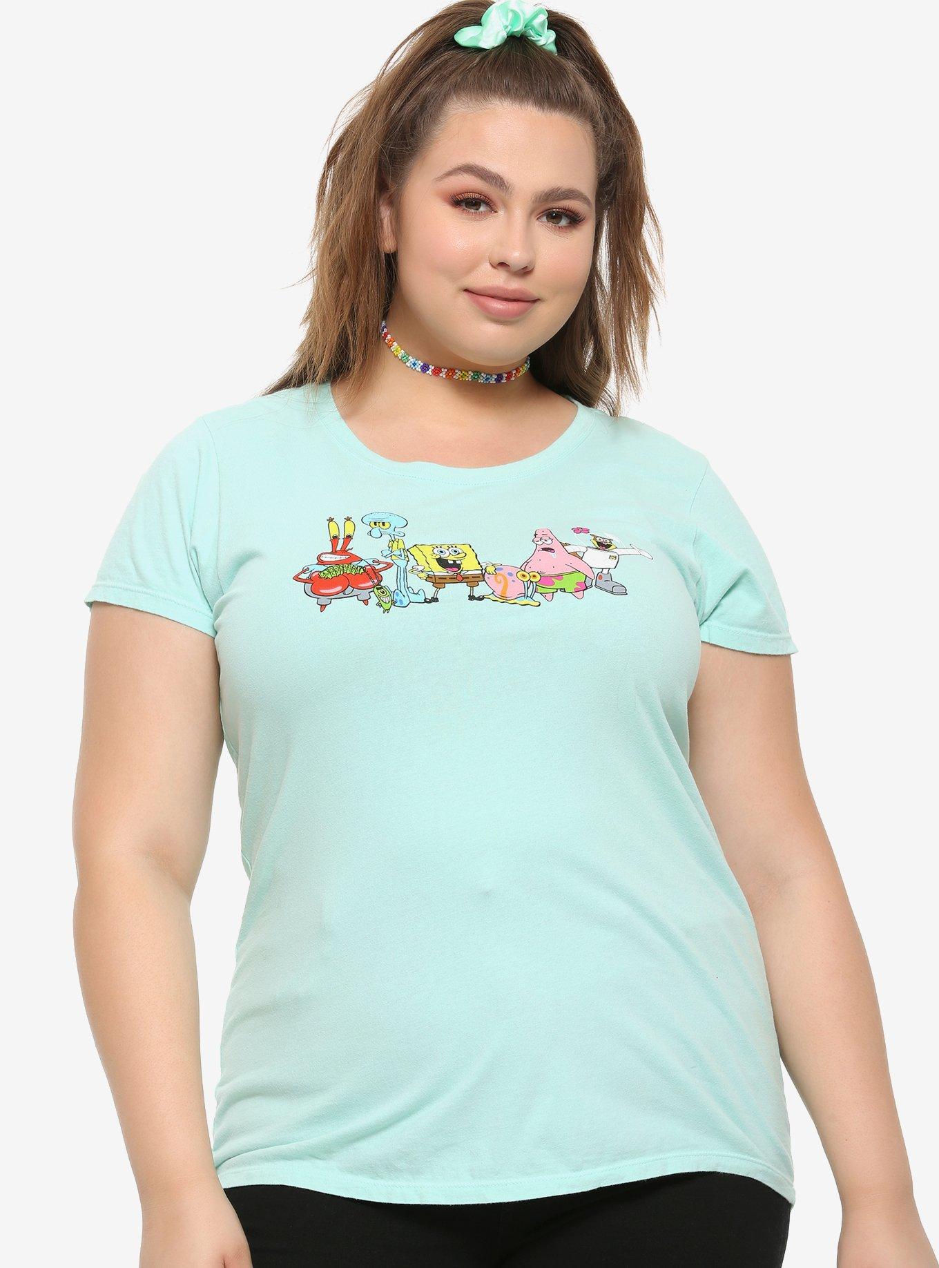 SpongeBob SquarePants Mint Group Girls T-Shirt Plus Size, MULTI, hi-res