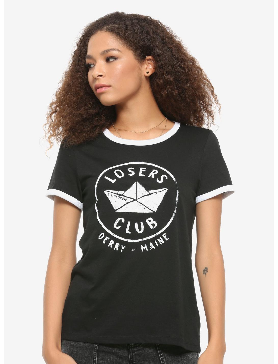 IT Losers Club Girls Ringer T-Shirt, WHITE, hi-res