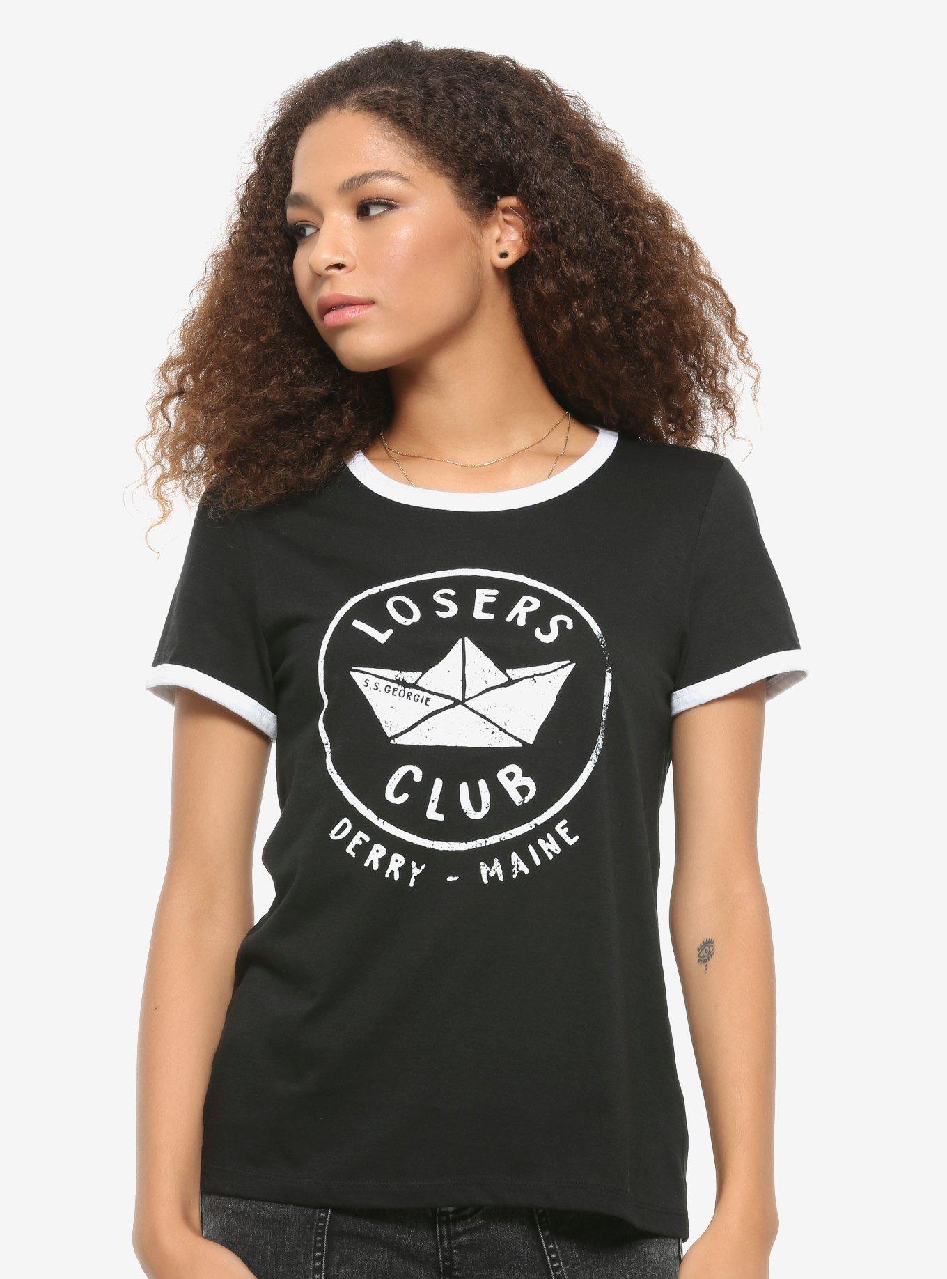 IT Losers Club Girls Ringer T-Shirt, WHITE, hi-res