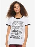 The Nightmare Before Christmas Etched Art Girls Ringer T-Shirt, BLACK, hi-res