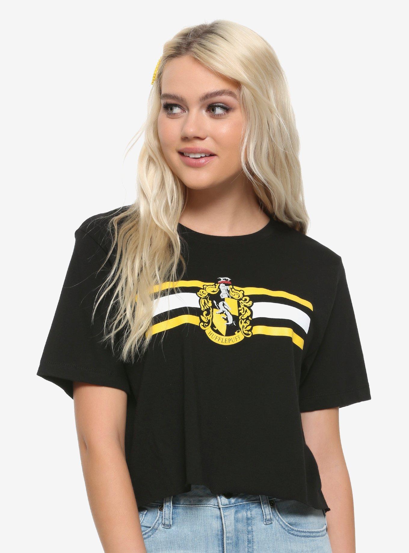 Harry Potter Hufflepuff Stripes Girls Crop T-Shirt, MULTI, hi-res