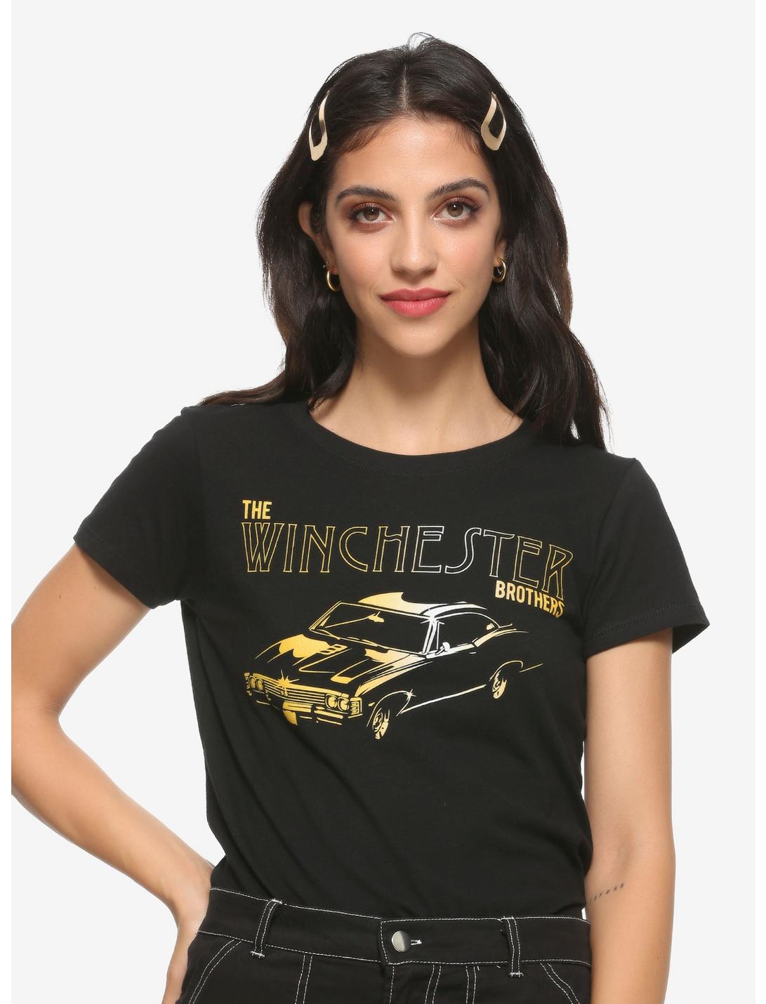 Supernatural The Winchester Brothers Gold Car Girls T-Shirt, MULTI, hi-res