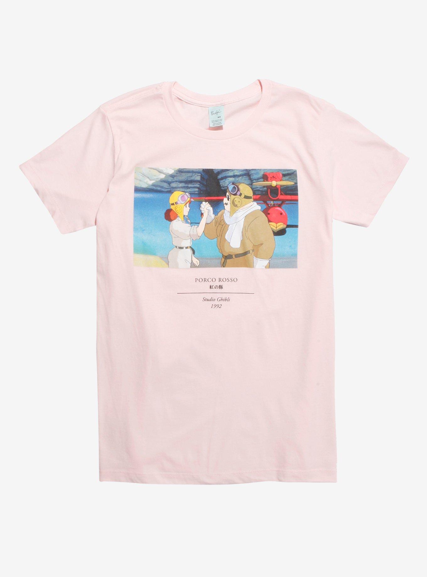 Studio Ghibli The World Of Studio Ghibli Collection Porco Rosso Handshake T-Shirt, PALE BLUSH, hi-res