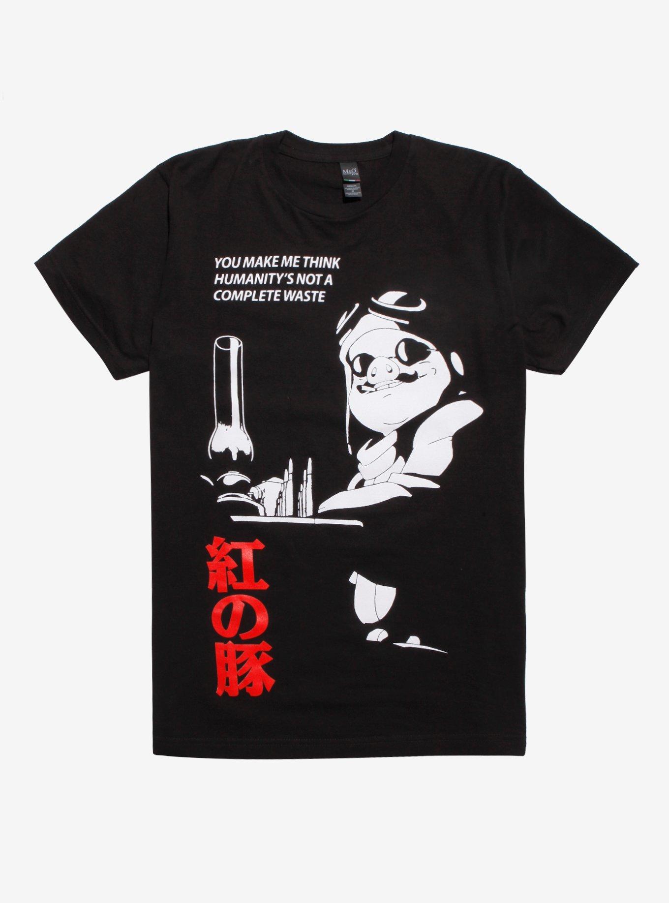 Studio Ghibli Porco Rosso Humanity T-Shirt, BLACK, hi-res