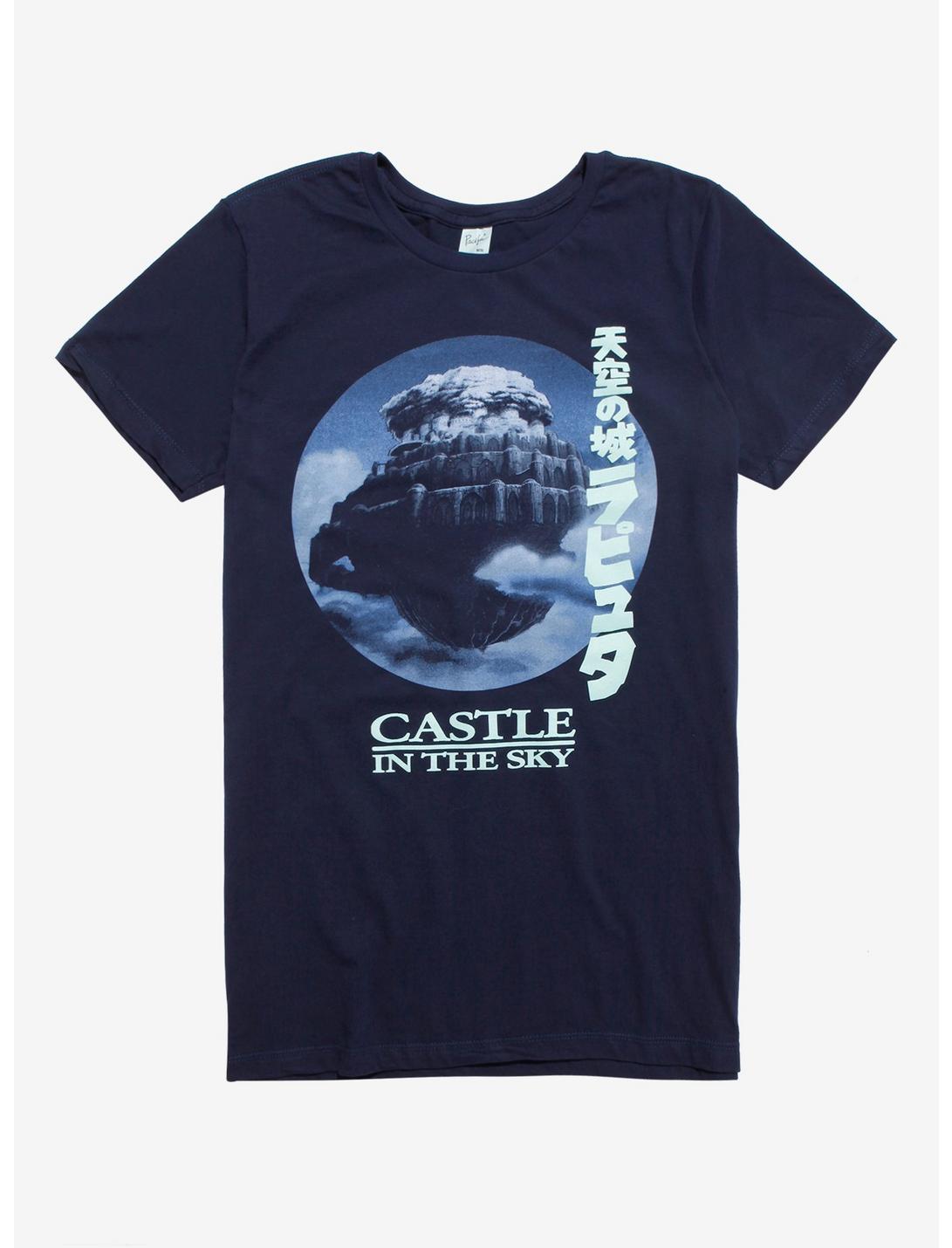 Studio Ghibli Castle In The Sky Round Frame T-Shirt, NAVY, hi-res