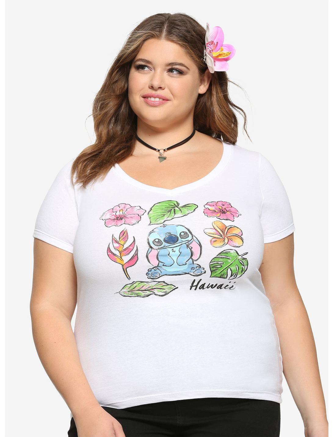 Disney Lilo & Stitch Hawaii Flowers Girls T-Shirt Plus Size, MULTI, hi-res