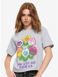 Disney Alice In Wonderland You Can Sit With Us Flowers Girls Crop T-Shirt, MULTI, hi-res