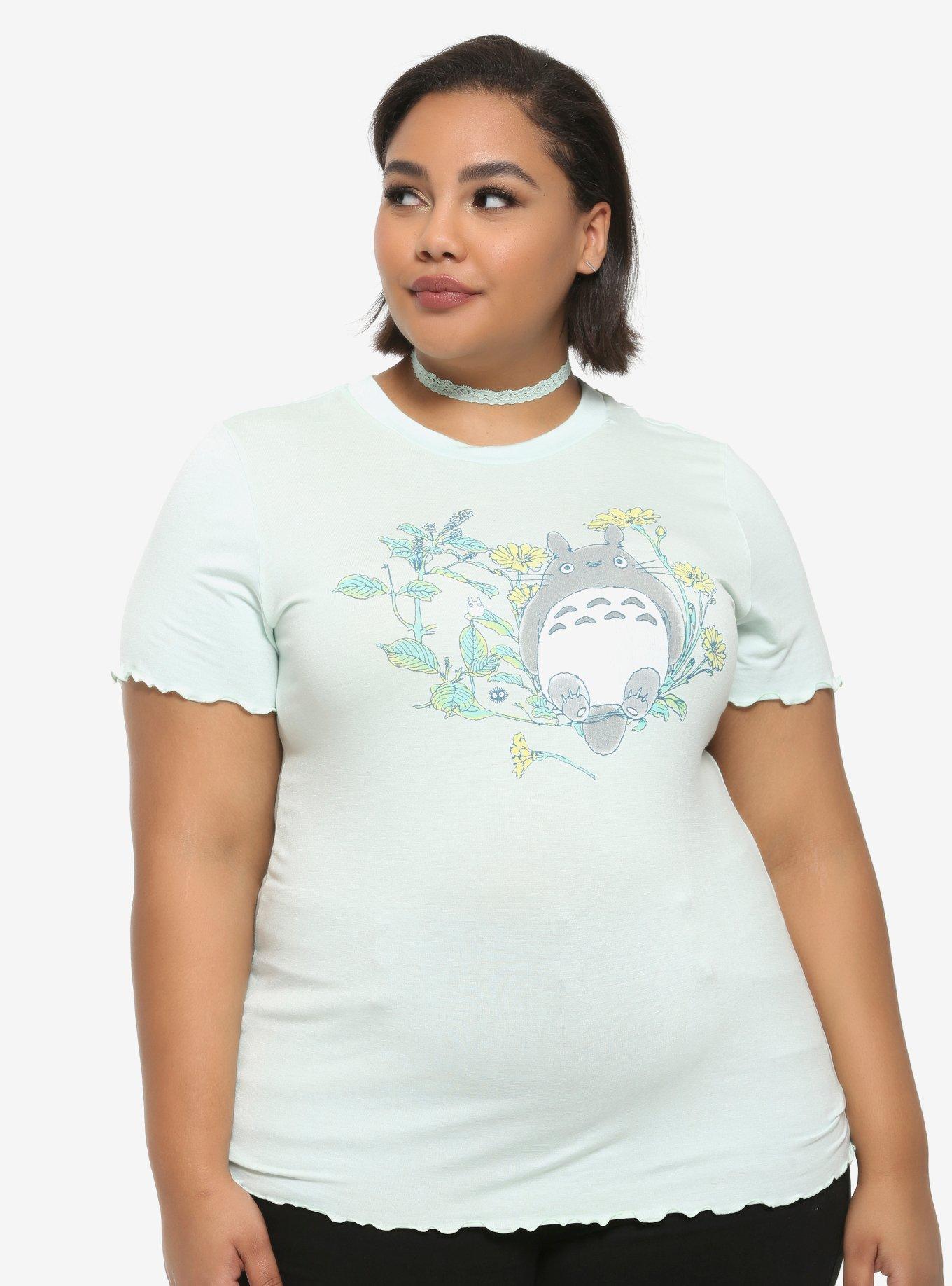 Studio Ghibli My Neighbor Totoro Mint Lettuce Hem Girls T-Shirt Plus Size, MULTI, hi-res