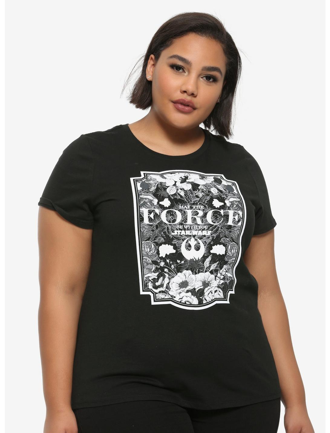 Star Wars Force Floral Girls T-Shirt Plus Size, WHITE, hi-res