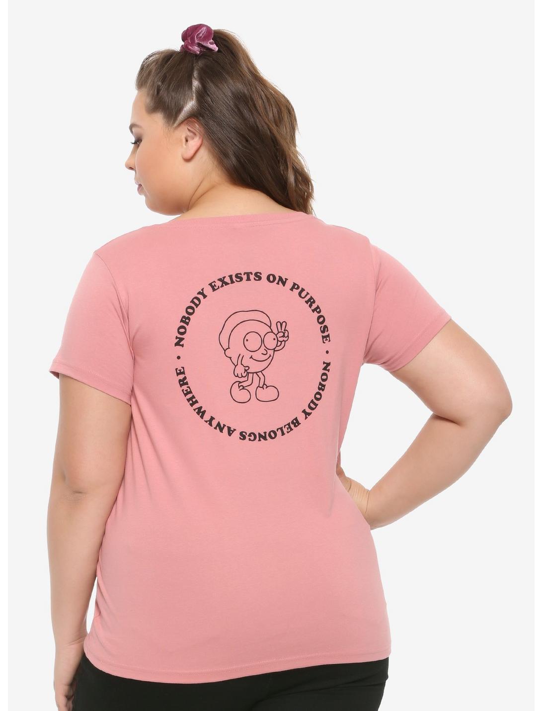 Rick And Morty Nobody Exists On Purpose Girls T-Shirt Plus Size, BLACK, hi-res