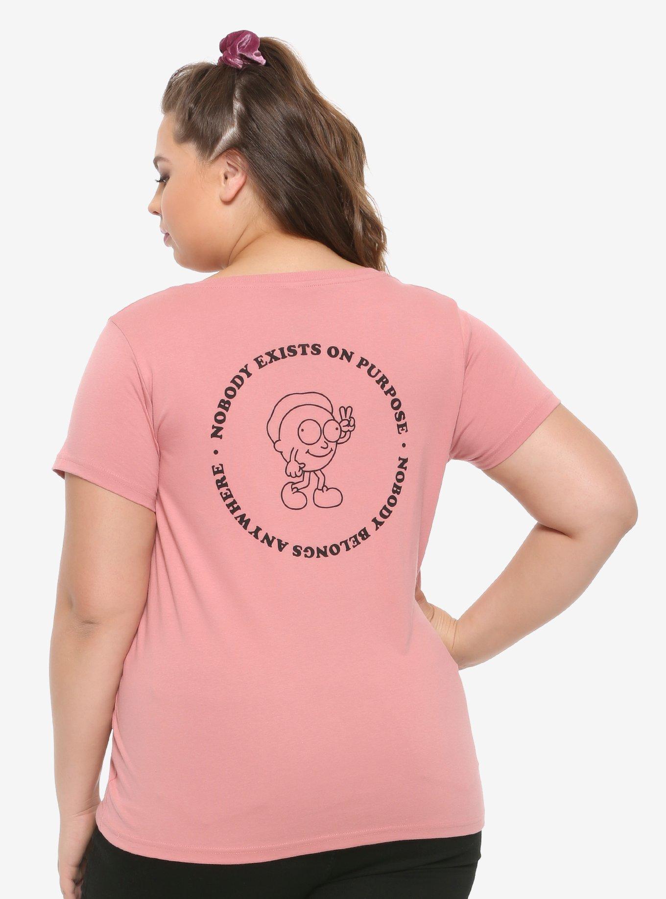 Rick And Morty Nobody Exists On Purpose Girls T-Shirt Plus Size, BLACK, hi-res