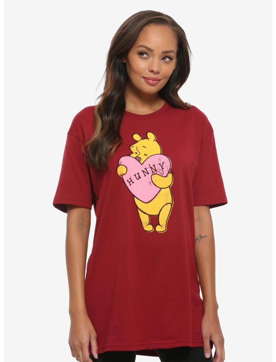 Disney Winnie the Pooh Hunny Heart Women's T-Shirt - BoxLunch Exclusive, RED, hi-res