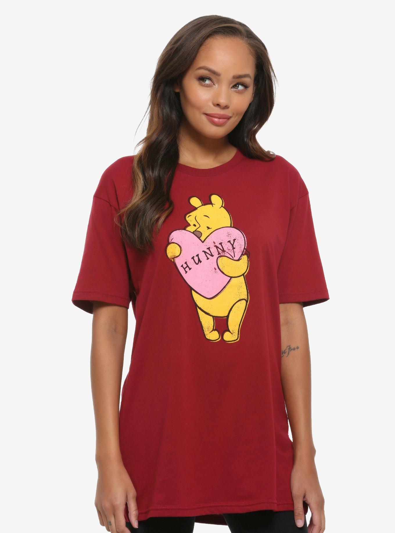 Disney Winnie the Pooh Hunny Heart Women's T-Shirt - BoxLunch Exclusive, RED, hi-res