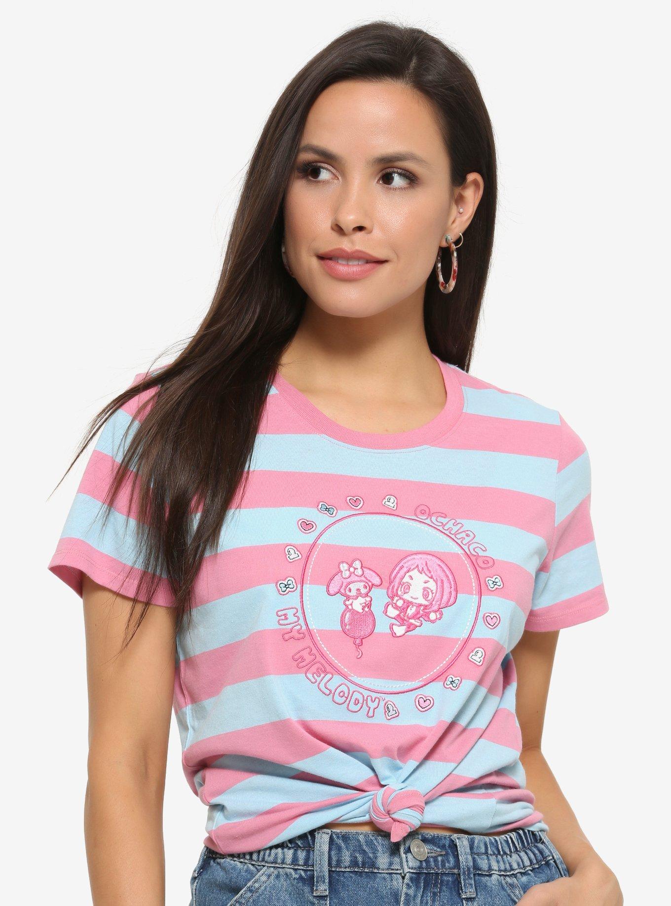 My Hero Academia x Hello Kitty and Friends Ochaco & My Melody Striped Women's T-Shirt - BoxLunch Exclusive, MULTI, hi-res
