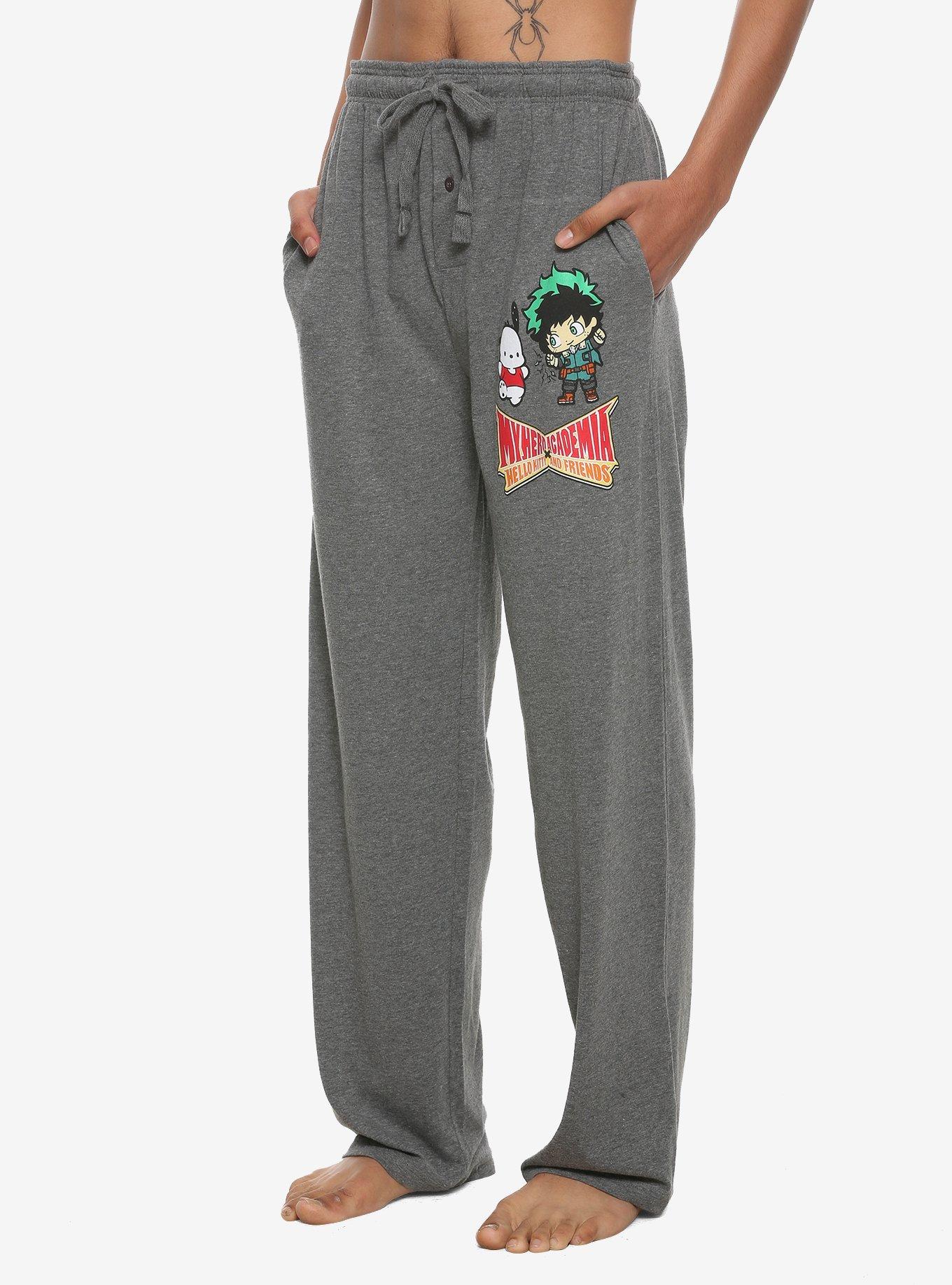 My Hero Academia X Hello Kitty And Friends Deku & Pochacco Pajama Pants, HEATHER GREY, hi-res