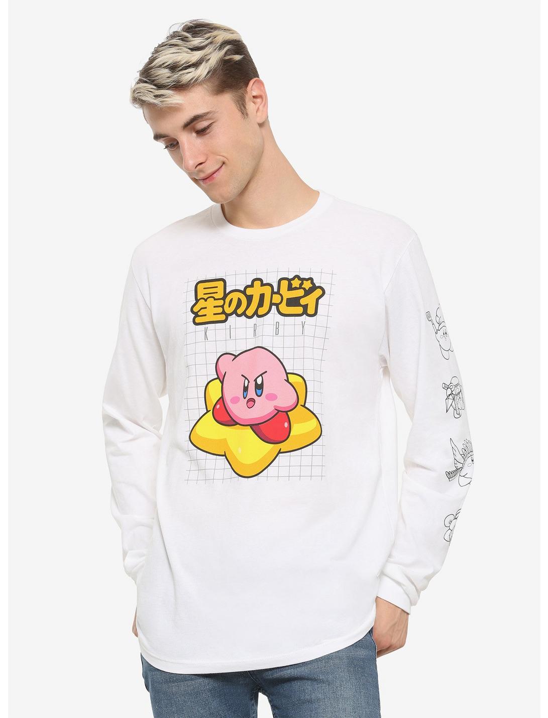 Kirby Star Riding Long-Sleeve T-Shirt, WHITE, hi-res