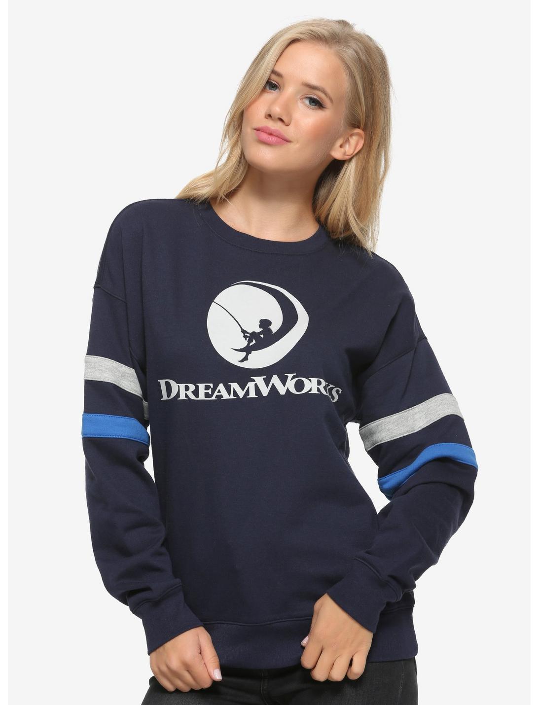DreamWorks Logo Women's Crewneck, NAVY, hi-res
