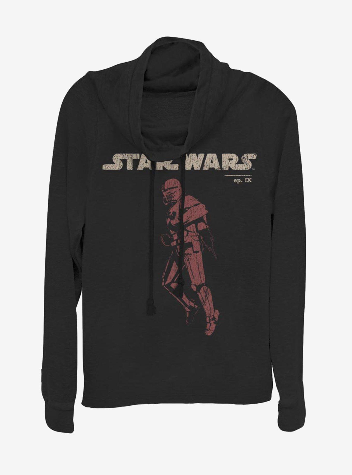 Star Wars Episode IX Rise of Skywalker Red Trooper Jet Cowl Neck Long-Sleeve Girls Top