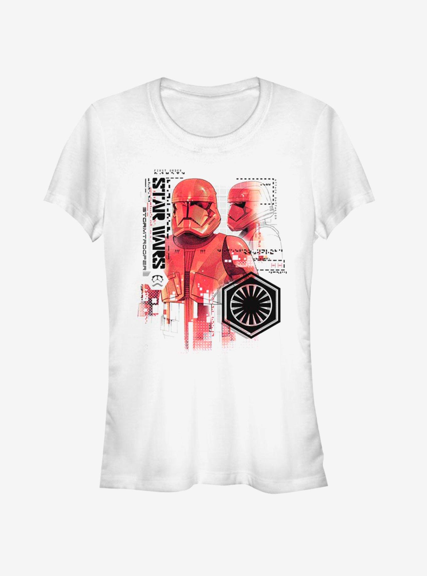 Star Wars Episode IX Rise of Skywalker Red Trooper Schematic Girls T-Shirt, WHITE, hi-res