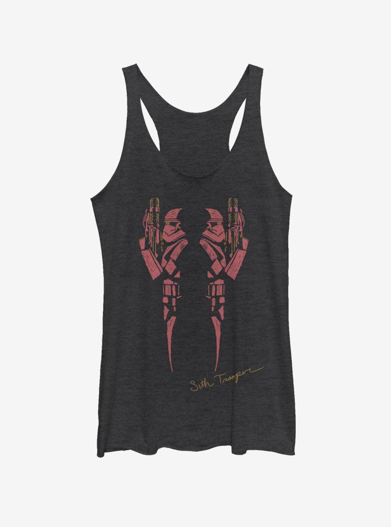 Star Wars Episode IX Rise of Skywalker Double Red Trooper Girls Tank, BLK HTR, hi-res