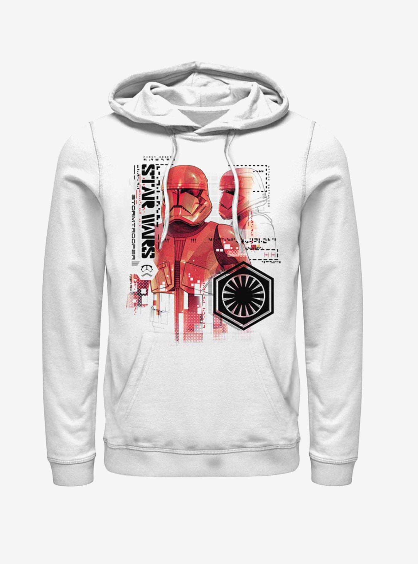 Star Wars Episode IX Rise of Skywalker Red Trooper Schematic Hoodie, WHITE, hi-res