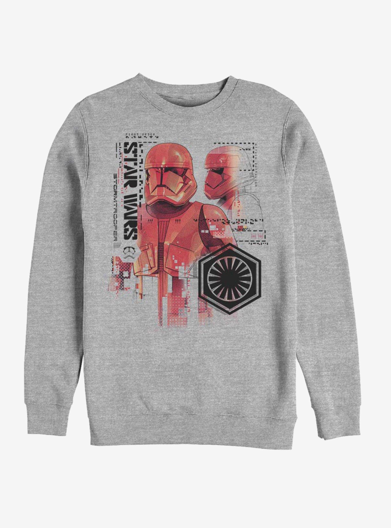Star Wars Episode IX Rise of Skywalker Red Trooper Schematic Sweatshirt, ATH HTR, hi-res