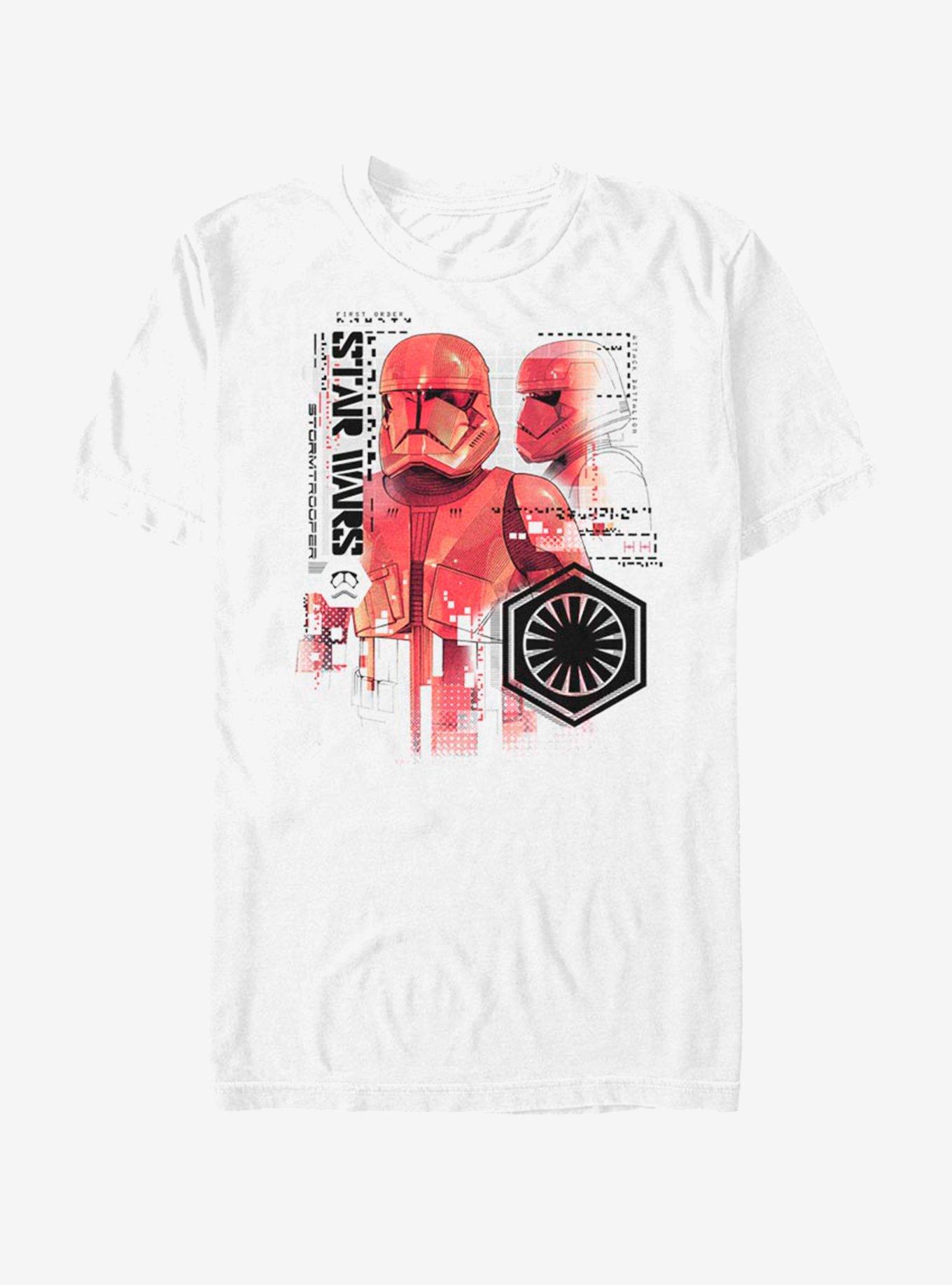 Star Wars Episode IX Rise of Skywalker Red Trooper Red Trooper Schematic T-Shirt, WHITE, hi-res