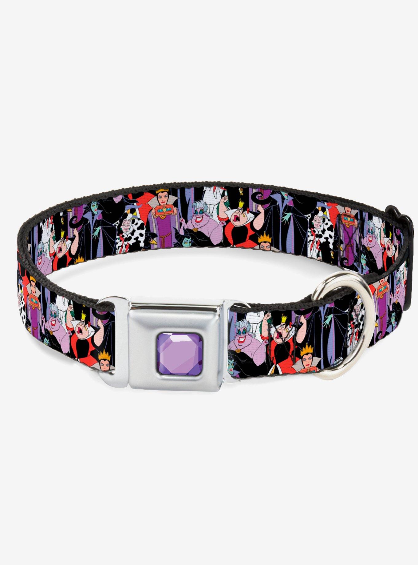 Disney 5 Disney Villains Stacked Dog Collar Seatbelt Buckle Hot Topic
