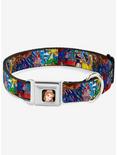 Disney Beauty the Beast Dog Collar Seatbelt Buckle Stained Glass Scenes, MULTI, hi-res