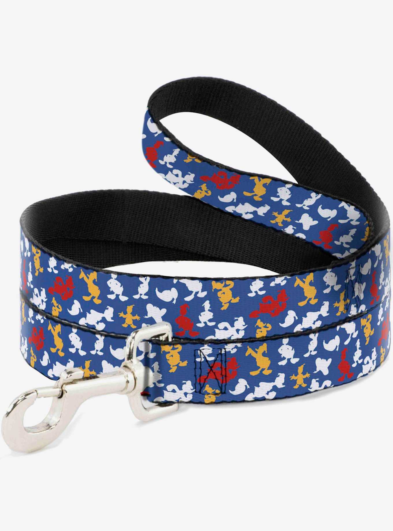 Disney Donald Duck Face Poses Scattered Blue White Red Yellow Dog Leash 6 Ft, , hi-res