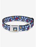 Disney Donald Duck Face Poses Scattered Blue White Red Yellow Seatbelt Buckle Dog Collar, BLUE, hi-res