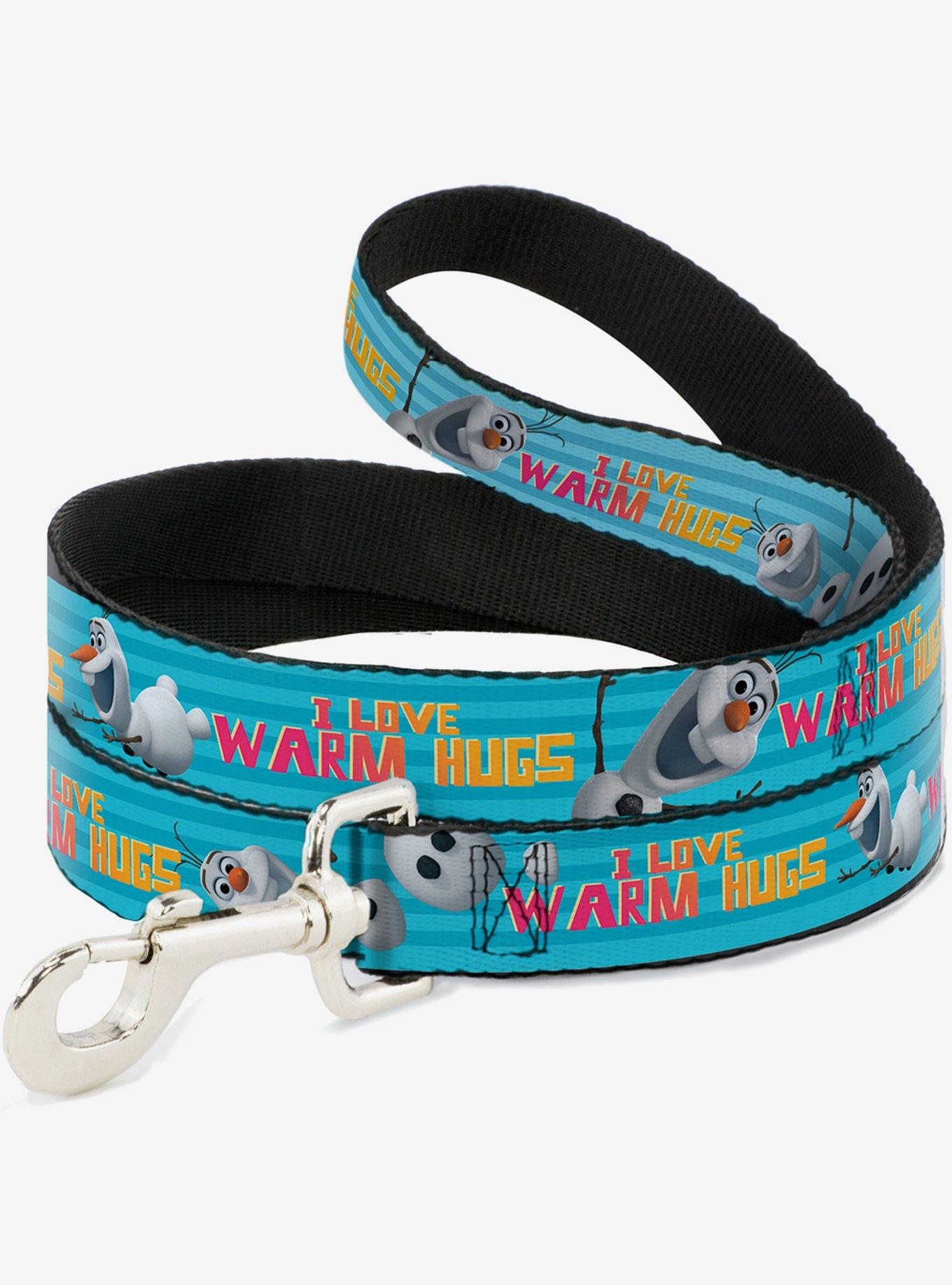 Disney Frozen Olaf Pose I Love Warm Hugs Stripe Blues Dog Leash 6 Ft, , hi-res