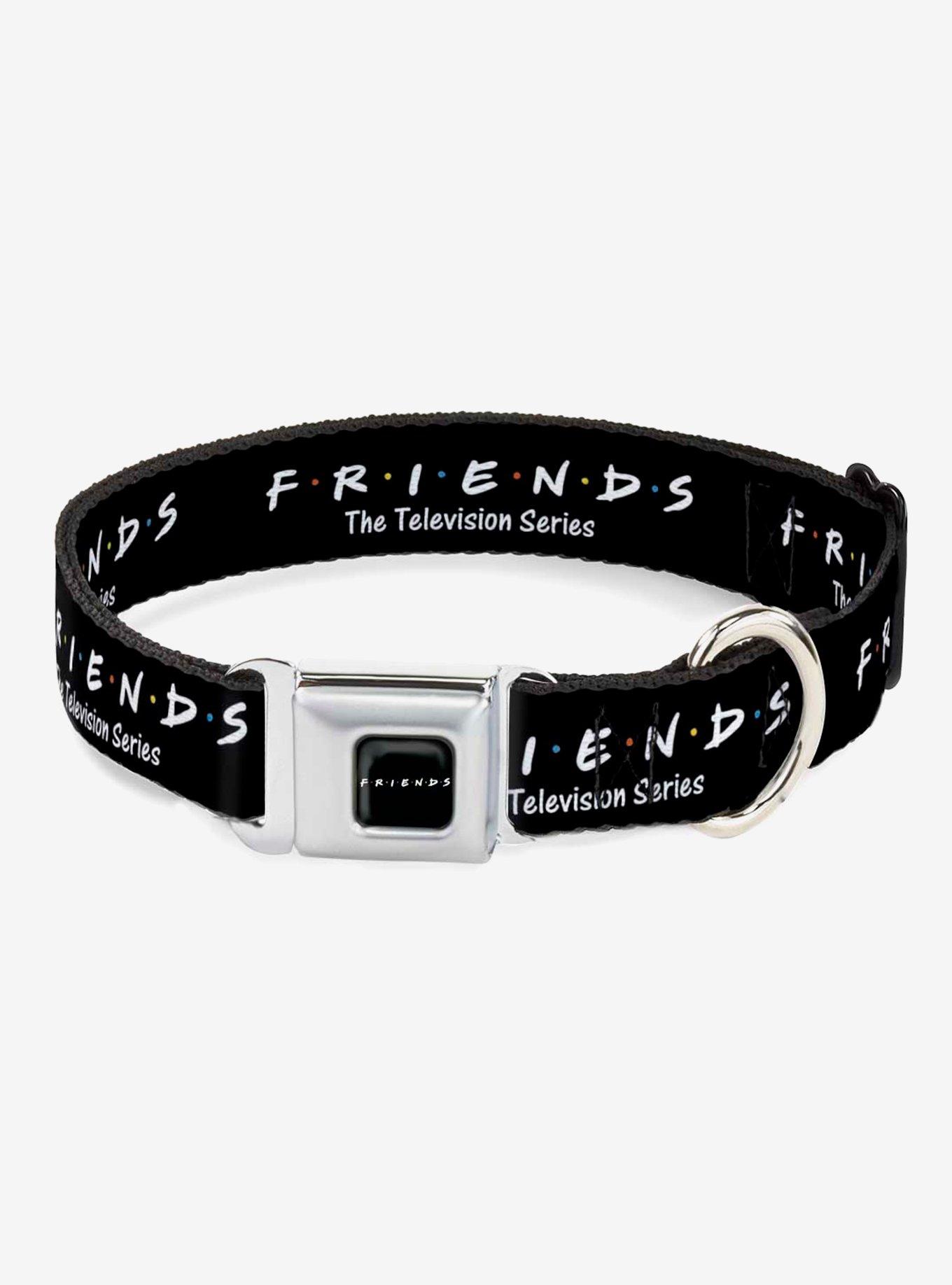 Friends The Television Series Logo Black White Multicolor Seatbelt Buckle Dog Collar, , hi-res