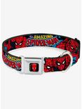 Marvel Amazing Spider-Man Seatbelt Buckle Dog Collar, RED, hi-res