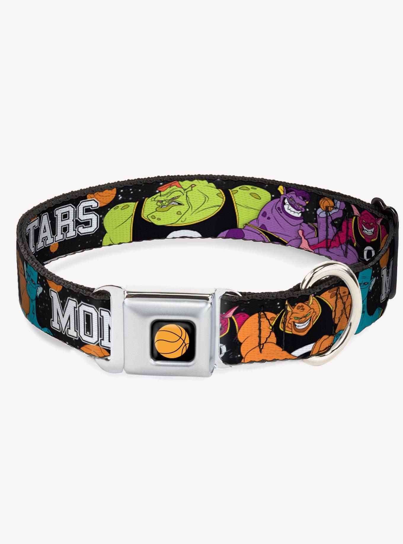 Space Jam Monstars 5 Player Pose Galaxy Black White Gray Seatbelt Buckle Dog Collar , BLACK, hi-res