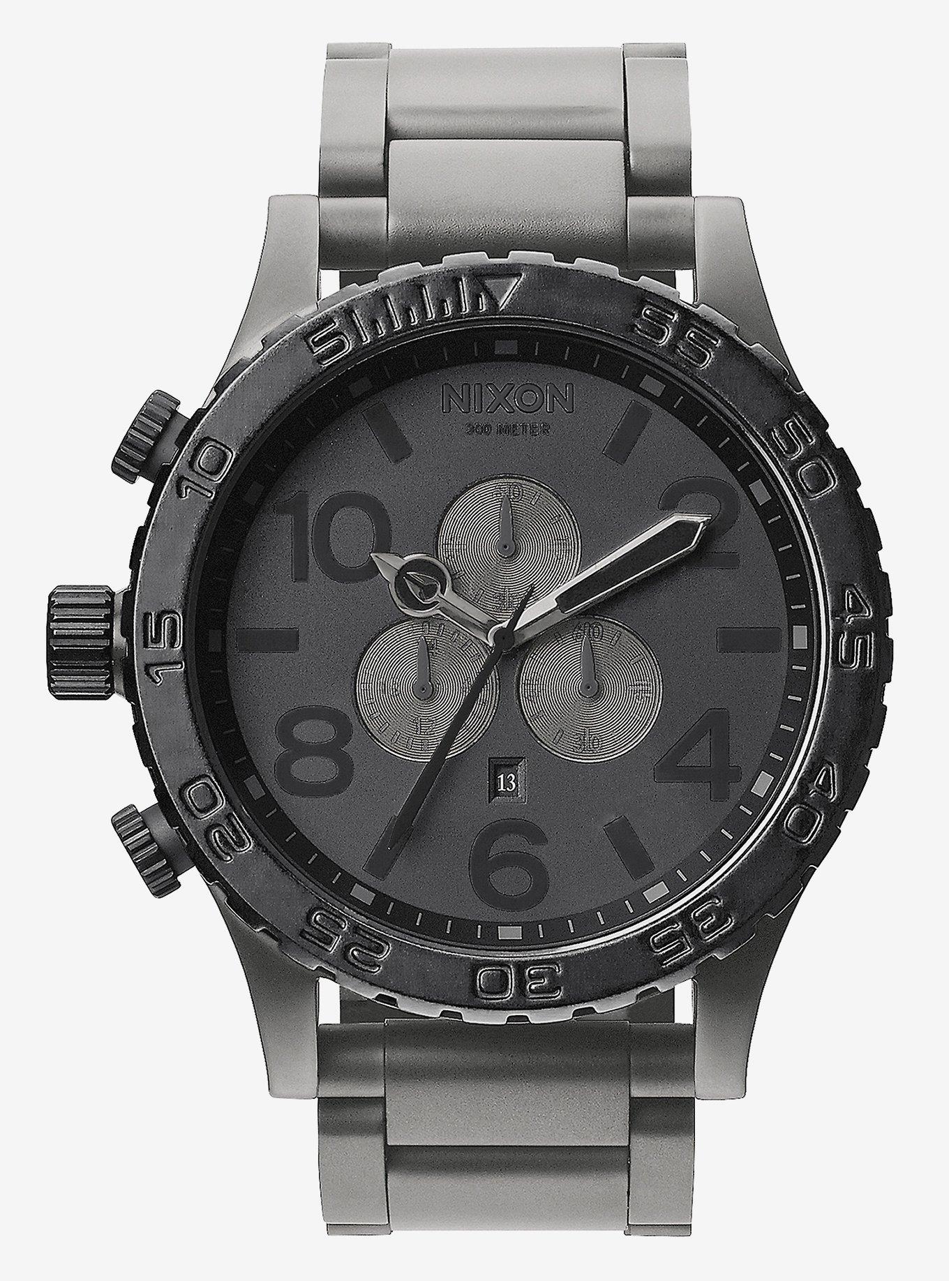 格安❗️美品❗️ NIXON 51-30 CHRONO MATTE BLACK Nixon 51-30 Chrono Matte Black and Matte Gunmetal Watch | BoxLunch