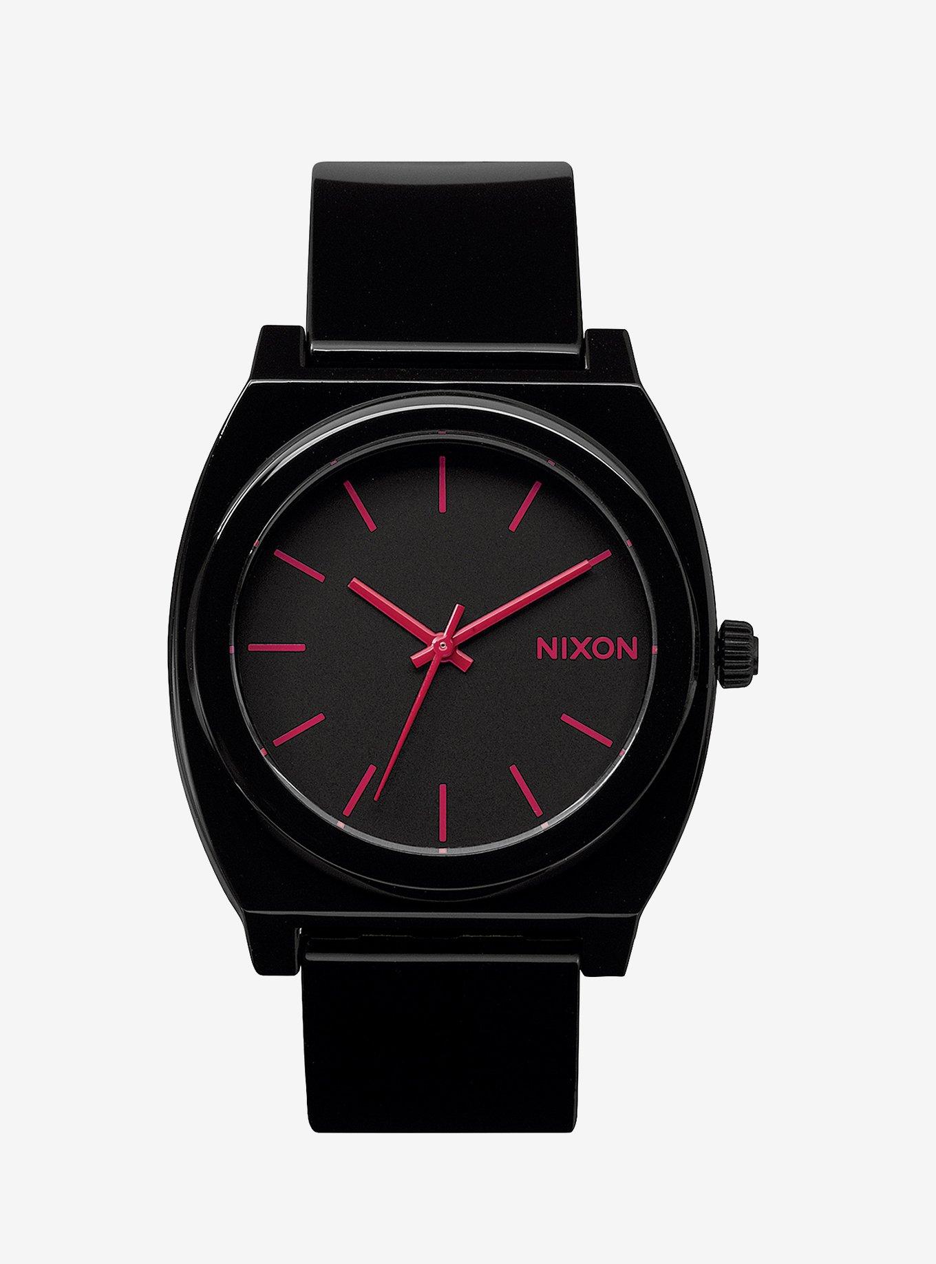Nixon Time Teller Black and Bright Pink Watch, , hi-res