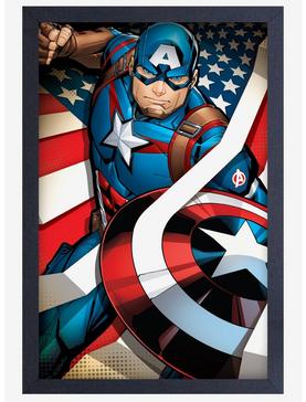 Plus Size Marvel Captain America Flag Poster, , hi-res