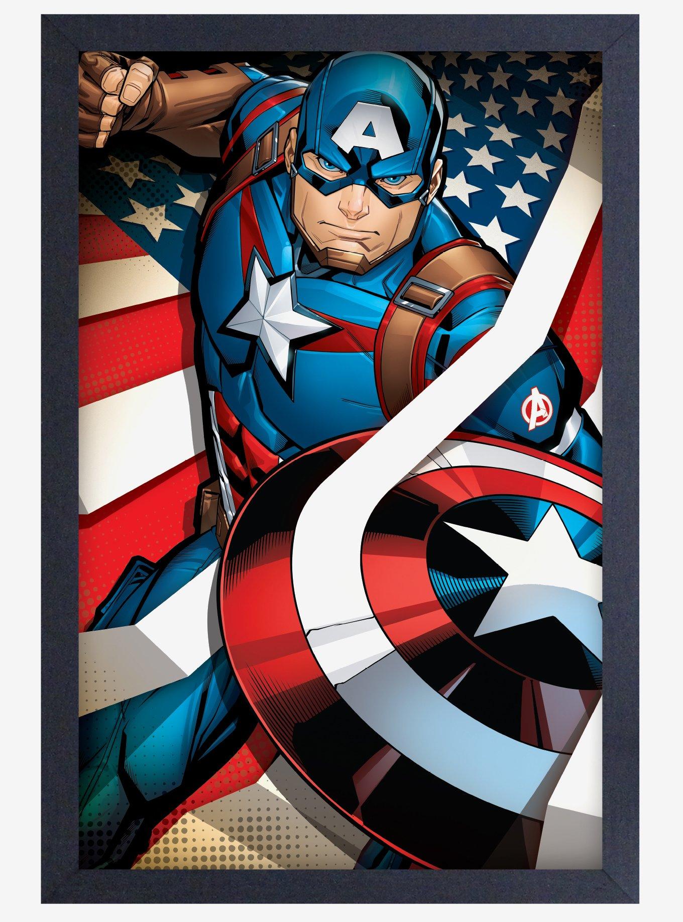 Marvel Captain America Flag Poster | BoxLunch