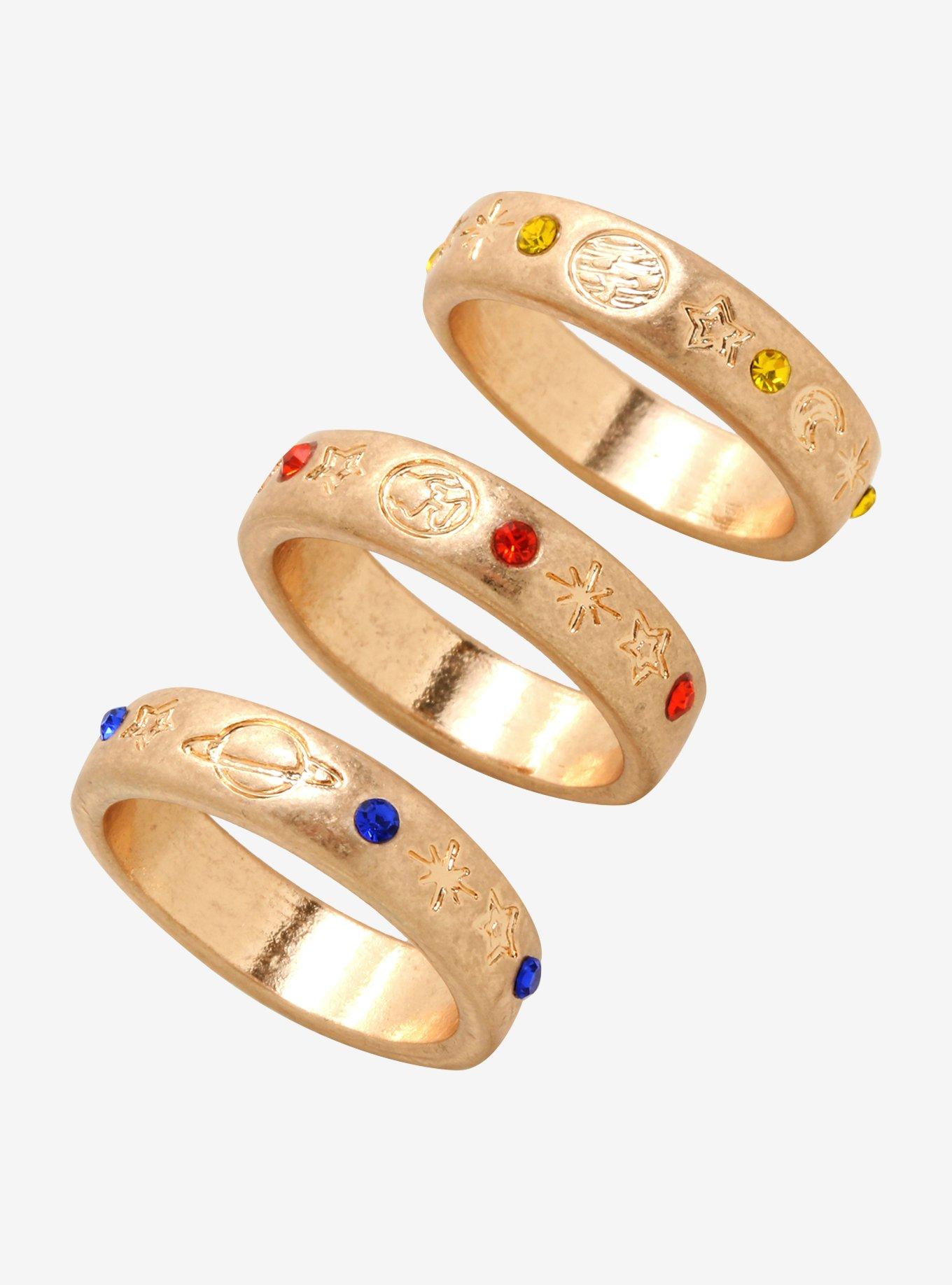 Solar Etched Ring Set - BoxLunch Exclusive, MULTI, hi-res