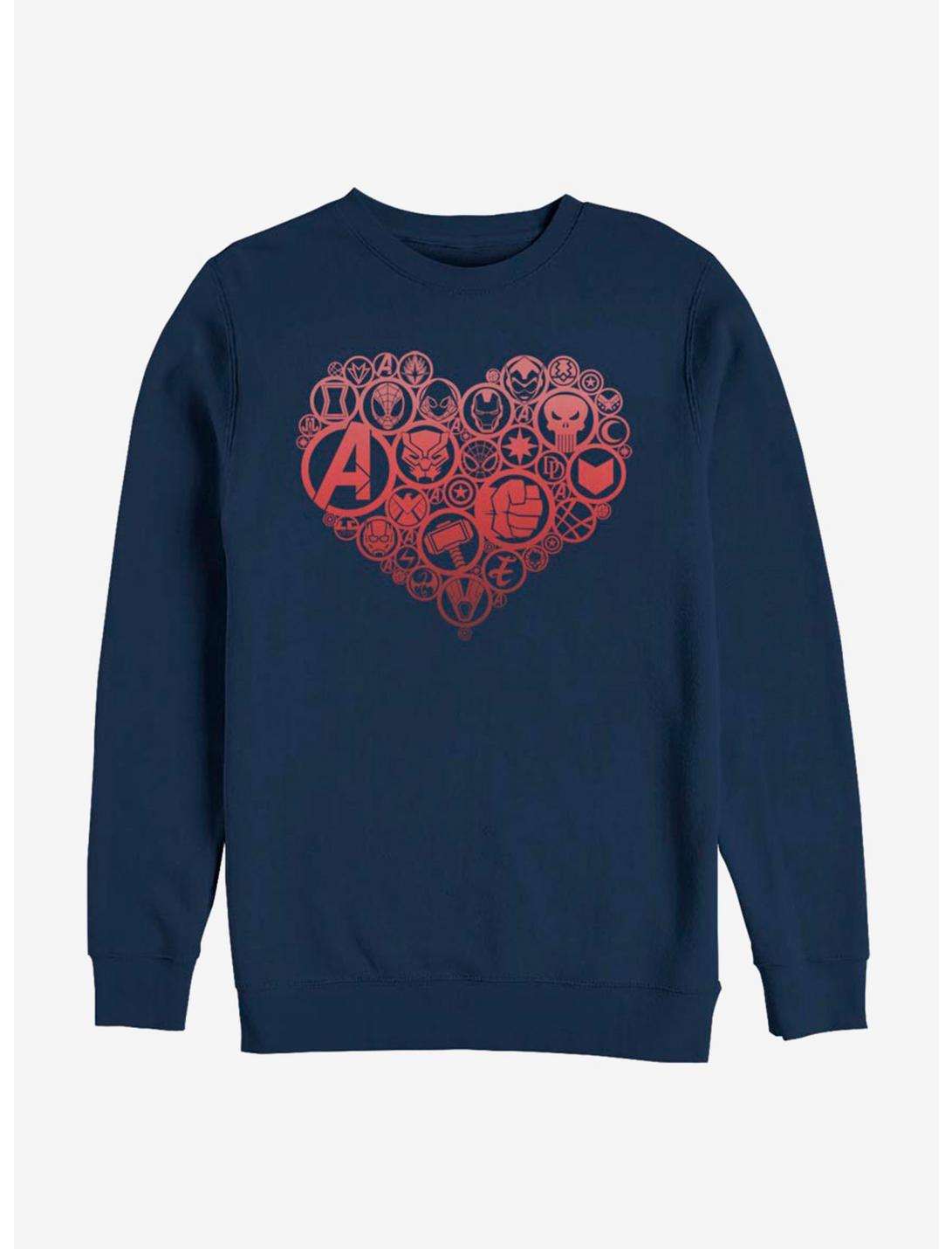 Marvel Avengers Heart Icons Sweatshirt, NAVY, hi-res
