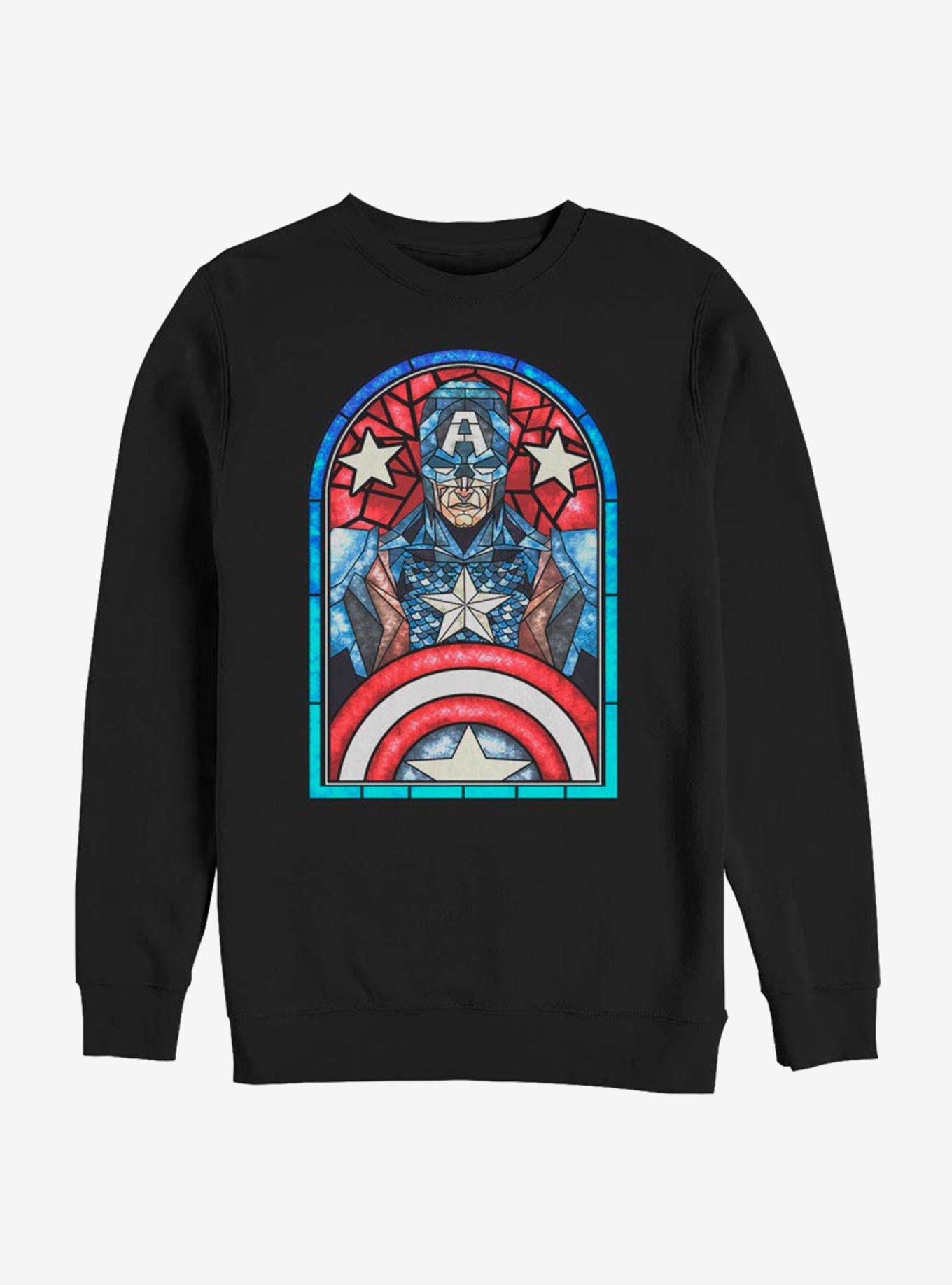 Marvel Captain America Cap Glass Sweatshirt, BLACK, hi-res