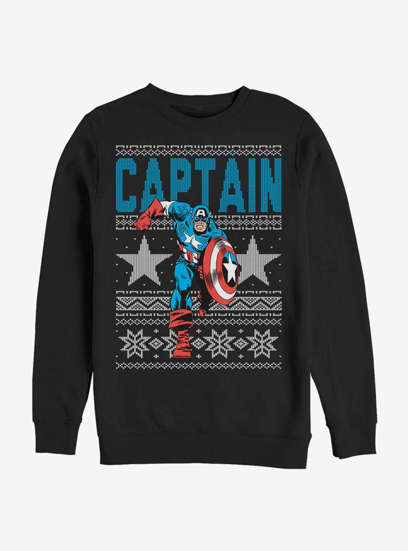 Marvel Captain America Ugly Captain Sweatshirt, BLACK, hi-res