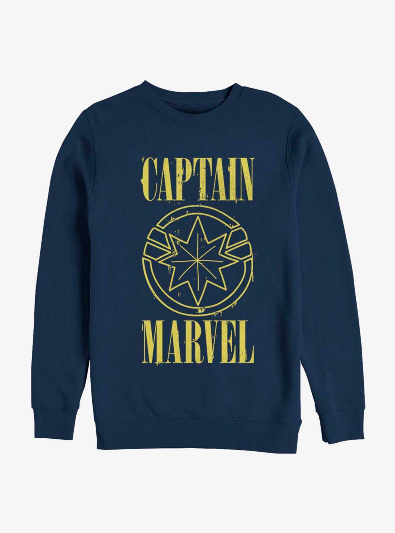 Marvel Captain Marvel Captain Grunge Sweatshirt, , hi-res