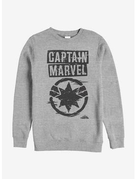 Marvel Captain Marvel Distressed Captain Sweatshirt, , hi-res
