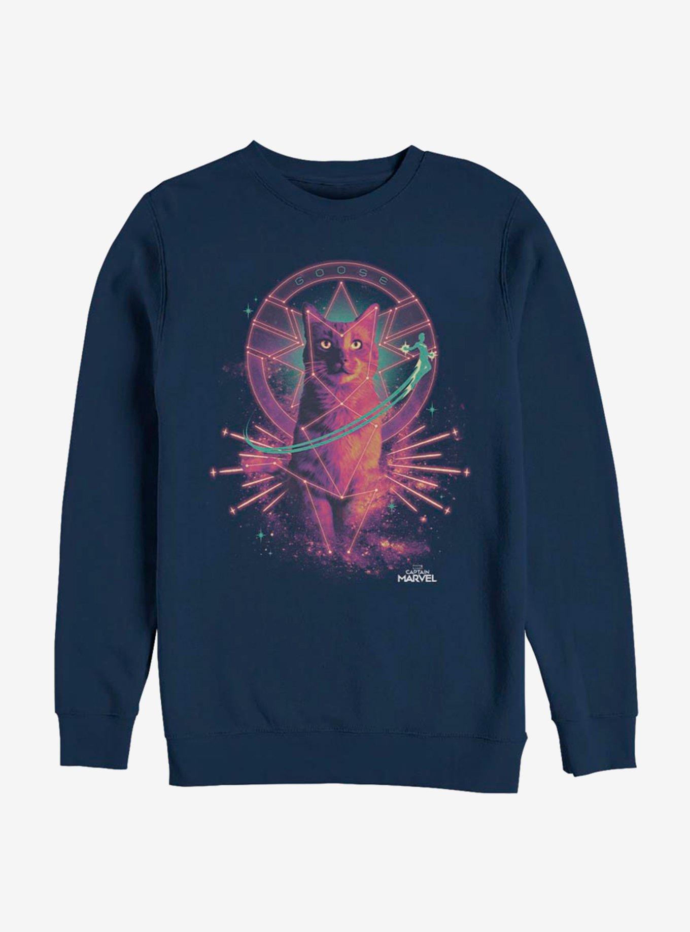 Marvel Captain Marvel Galactic Goose Sweatshirt, NAVY, hi-res