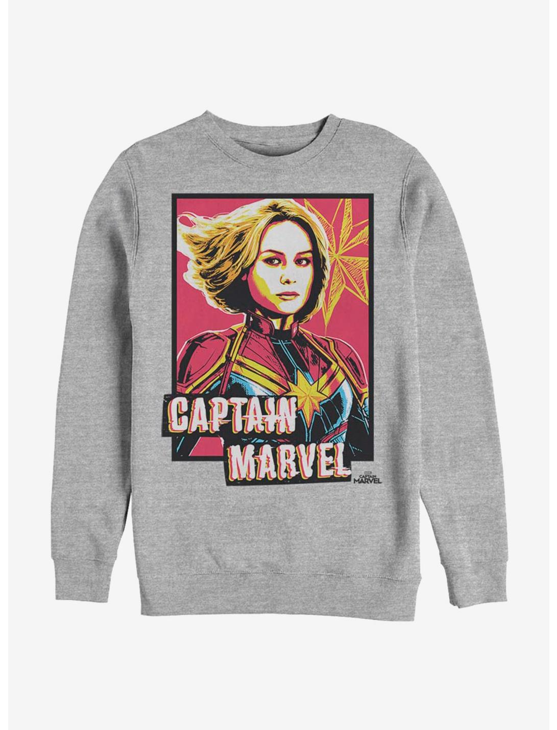 Marvel Captain Marvel Classic Marvel Sweatshirt, ATH HTR, hi-res
